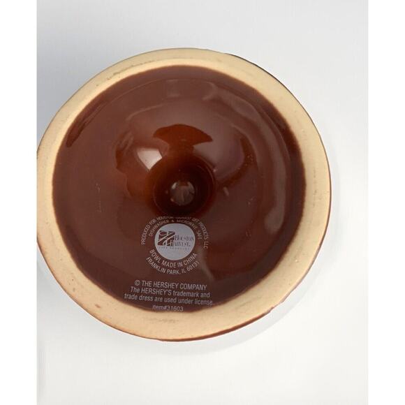 (2) Hershey's Brown Pedestal Style Ice Cream Bowls by Houston Harvest Hershey - Picture 3 of 11
